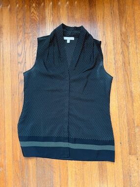 Banana Republic Black Polka Dot Sleeveless Top